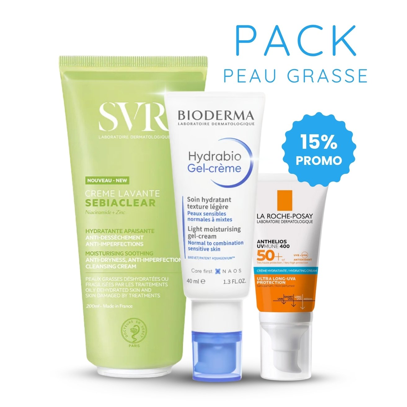 pack peau grasse – routine purifiante & protection ( 15%)